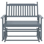 vidaXL Bancă glisantă, gri, 118x70x104,5 cm, lemn masiv de plop vidaXL Bancă glisantă, gri, 118x70x104,5 cm, lemn masiv de plop