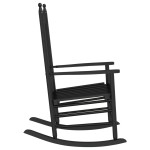 vidaXL Scaun balansoar cu șezut curbat, negru, lemn masiv de plop vidaXL Scaun balansoar cu șezut curbat, negru, lemn masiv de plop