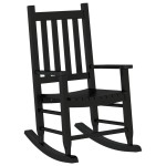 vidaXL Scaun balansoar pentru copii, negru, lemn masiv de plop vidaXL Scaun balansoar pentru copii, negru, lemn masiv de plop