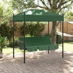 vidaXL Bancă balansoar de grădină cu copertină, verde, oțel vidaXL Bancă balansoar de grădină cu copertină, verde, oțel