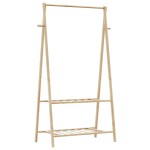 vidaXL Cuier pentru haine cu rafturi, 96x45,5x150,5 cm, bambus vidaXL Cuier pentru haine cu rafturi, 96x45,5x150,5 cm, bambus