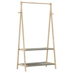 vidaXL Cuier pentru haine cu rafturi, 96x45,5x150,5 cm, bambus vidaXL Cuier pentru haine cu rafturi, 96x45,5x150,5 cm, bambus