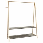 vidaXL Cuier pentru haine cu rafturi, 132x45,5x150,5 cm, bambus vidaXL Cuier pentru haine cu rafturi, 132x45,5x150,5 cm, bambus