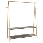 vidaXL Cuier pentru haine cu rafturi, 132x45,5x150,5 cm, bambus vidaXL Cuier pentru haine cu rafturi, 132x45,5x150,5 cm, bambus