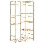 vidaXL Cuier pentru haine cu rafturi, 100x50x184,5 cm, bambus vidaXL Cuier pentru haine cu rafturi, 100x50x184,5 cm, bambus