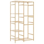 vidaXL Cuier pentru haine cu rafturi, 100x50x184,5 cm, bambus vidaXL Cuier pentru haine cu rafturi, 100x50x184,5 cm, bambus