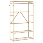 vidaXL Cuier pentru haine cu rafturi, 110x40x175 cm, bambus vidaXL Cuier pentru haine cu rafturi, 110x40x175 cm, bambus