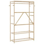 vidaXL Cuier pentru haine cu rafturi, 110x40x175 cm, bambus vidaXL Cuier pentru haine cu rafturi, 110x40x175 cm, bambus