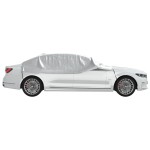 vidaXL Husă auto parțială, cu cârlige, argintiu, M vidaXL Husă auto parțială, cu cârlige, argintiu, M