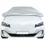 vidaXL Husă auto parțială, cu cârlige, argintiu, XL vidaXL Husă auto parțială, cu cârlige, argintiu, XL