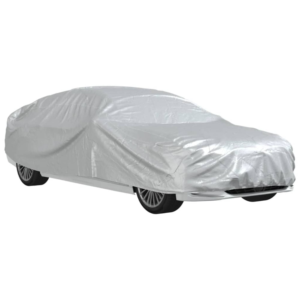 vidaXL Husă auto Sedan, curele cu cataramă, complet, argintiu M PEVA