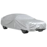 vidaXL Husă auto Sedan, curele cu cataramă, complet, argintiu XXL PEVA vidaXL Husă auto Sedan, curele cu cataramă, complet, argintiu XXL PEVA