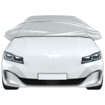 vidaXL Husă auto parțială, cu cârlige, argintiu, M, PEVA vidaXL Husă auto parțială, cu cârlige, argintiu, M, PEVA