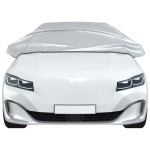 vidaXL Husă auto parțială, cu cârlige, argintiu, L, PEVA vidaXL Husă auto parțială, cu cârlige, argintiu, L, PEVA