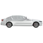 vidaXL Husă auto parțială, cu cârlige, argintiu, L, PEVA vidaXL Husă auto parțială, cu cârlige, argintiu, L, PEVA