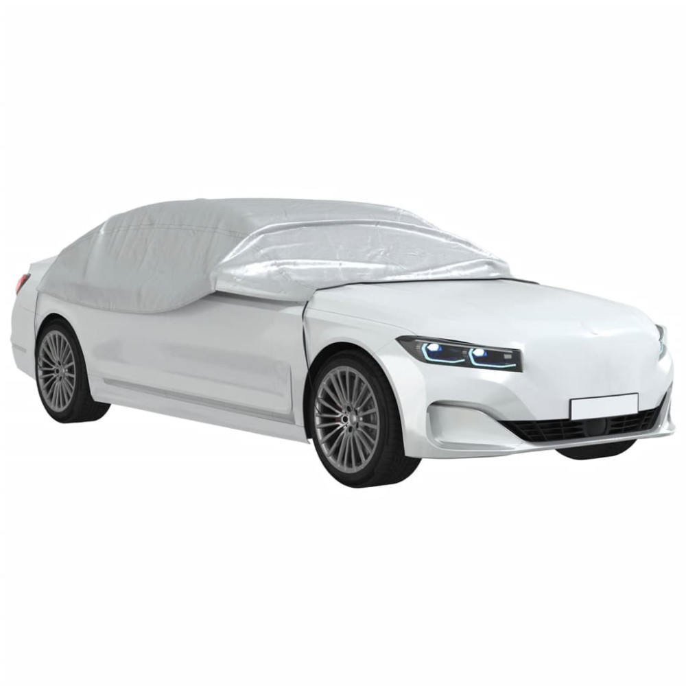 vidaXL Husă auto parțială, cu cârlige, argintiu, XL, PEVA