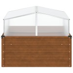 vidaXL Jardinieră de grădină cu seră, oțel pentru intemperii