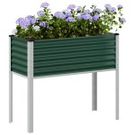 vidaXL Jardinieră de grădină, verde, 100x45x90 cm, oțel