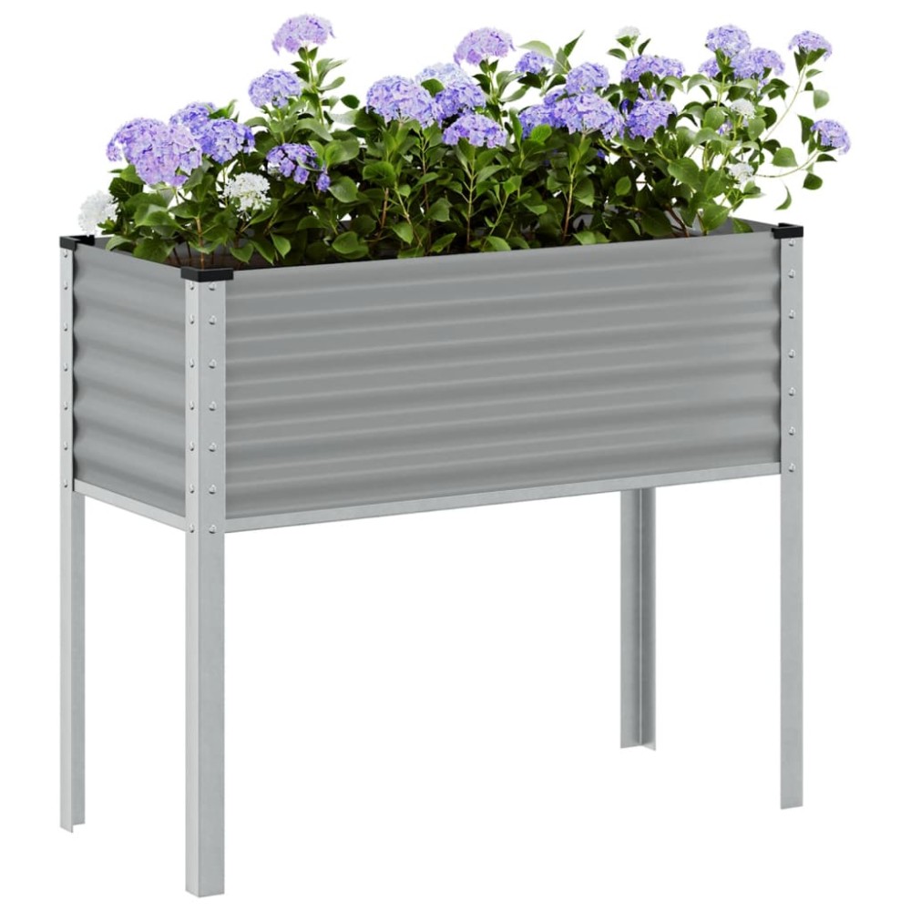vidaXL Jardinieră de grădină, gri, 100x45x90 cm, oțel