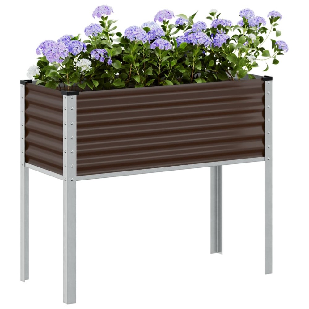 vidaXL Jardinieră de grădină, maro, 100x45x90 cm, oțel