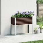vidaXL Jardinieră de grădină, maro, 100x45x90 cm, oțel vidaXL Jardinieră de grădină, maro, 100x45x90 cm, oțel