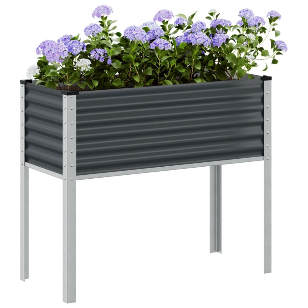 vidaXL Jardinieră de grădină, antracit, 100x45x90 cm, oțel