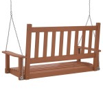 vidaXL Bancă balansoar grădină lanțuri metalice, maro, lemn masiv brad vidaXL Bancă balansoar grădină lanțuri metalice, maro, lemn masiv brad