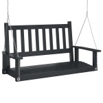 vidaXL Bancă balansoar grădină lanțuri metalice negru lemn masiv brad vidaXL Bancă balansoar grădină lanțuri metalice negru lemn masiv brad