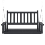 vidaXL Bancă balansoar grădină lanțuri metalice negru lemn masiv brad vidaXL Bancă balansoar grădină lanțuri metalice negru lemn masiv brad