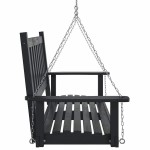 vidaXL Bancă balansoar grădină lanțuri metalice negru lemn masiv brad vidaXL Bancă balansoar grădină lanțuri metalice negru lemn masiv brad