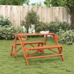 vidaXL Masă de picnic cu bănci, lemn masiv brad, convertibilă 2 în 1