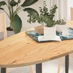 vidaXL Blat de masă 140x60x2 cm lemn masiv de stejar oval vidaXL Blat de masă 140x60x2 cm lemn masiv de stejar oval