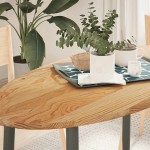 vidaXL Blat de masă maro deschis 120x60x2 cm lemn masiv de stejar oval vidaXL Blat de masă maro deschis 120x60x2 cm lemn masiv de stejar oval