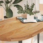 vidaXL Blat de masă maro deschis 140x60x4 cm lemn masiv de stejar oval vidaXL Blat de masă maro deschis 140x60x4 cm lemn masiv de stejar oval