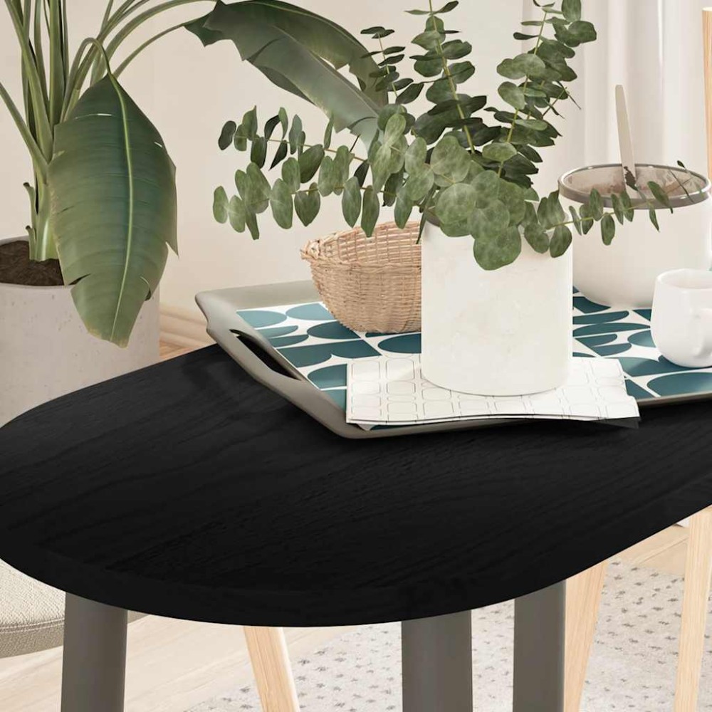 vidaXL Blat de masă maro închis 80x40x2 cm lemn masiv de stejar oval