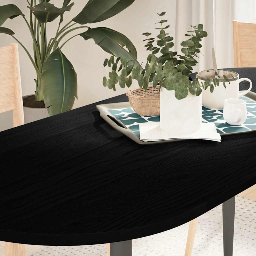 vidaXL Blat de masă maro închis 140x60x2 cm lemn masiv de stejar oval