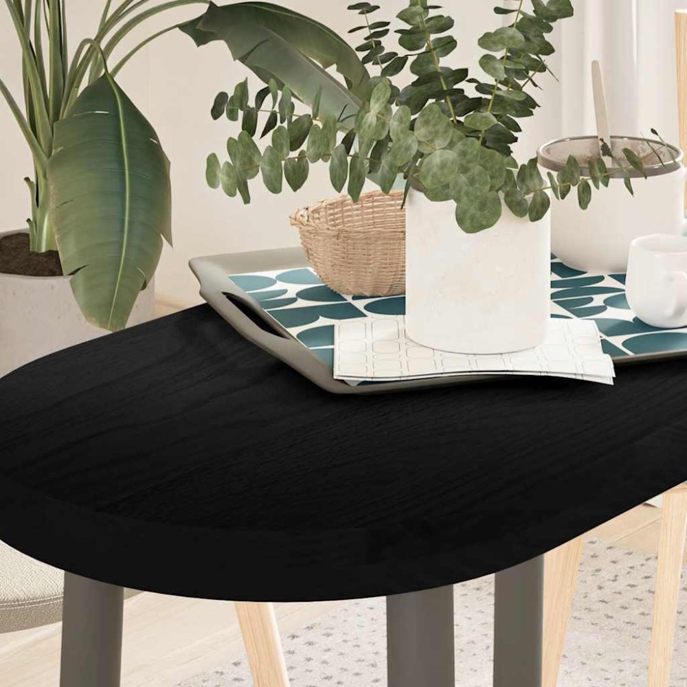 vidaXL Blat de masă maro închis 80x40x4 cm lemn masiv de stejar oval