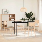 vidaXL Blat de masă maro închis 140x60x4 cm lemn masiv de stejar oval