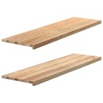 vidaXL Pervaz 2 buc lemn masiv de stejar netratat 140x40x2 cm vidaXL Pervaz 2 buc lemn masiv de stejar netratat 140x40x2 cm