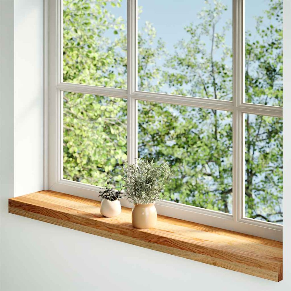 vidaXL Pervaz 2 buc lemn masiv de maro deschis 100x15x2 cm