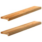 vidaXL Pervaz 2 buc lemn masiv de maro deschis 100x15x2 cm vidaXL Pervaz 2 buc lemn masiv de maro deschis 100x15x2 cm