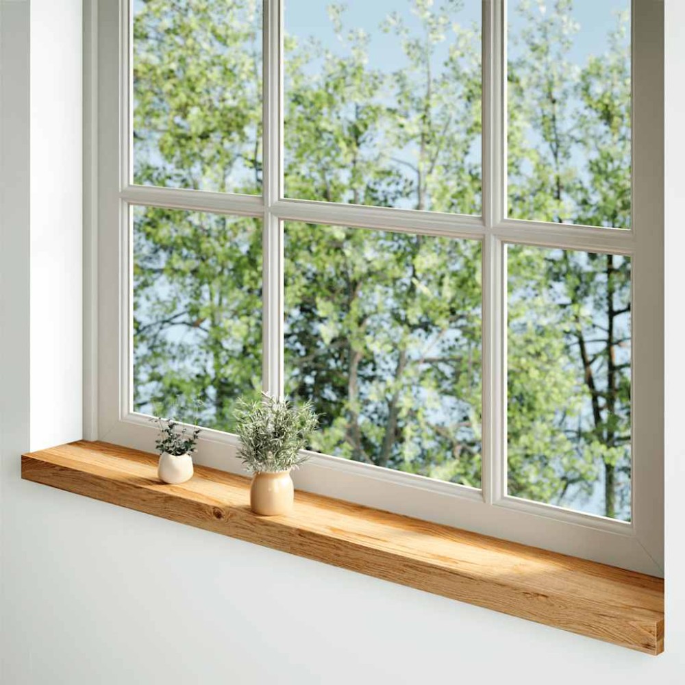 vidaXL Pervaz 2 buc lemn masiv de maro deschis 110x15x2 cm