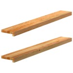 vidaXL Pervaz 2 buc lemn masiv de maro deschis 110x15x2 cm vidaXL Pervaz 2 buc lemn masiv de maro deschis 110x15x2 cm