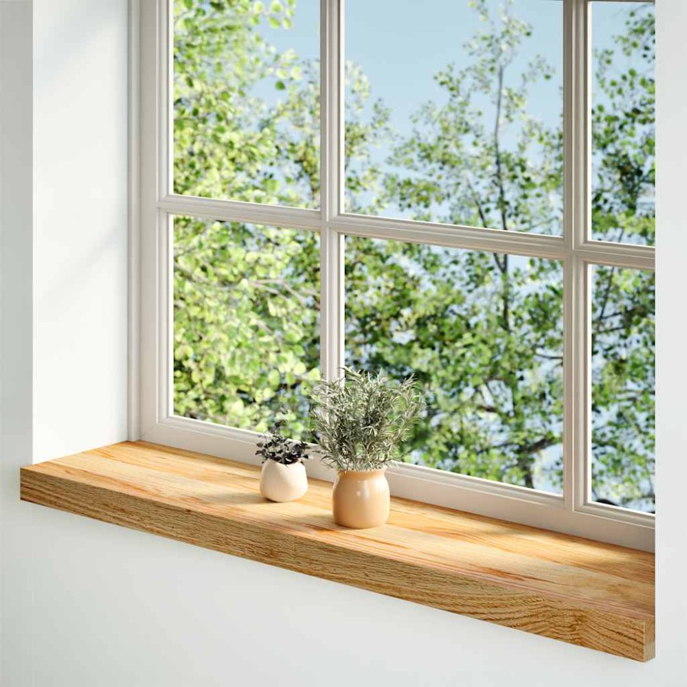 vidaXL Pervaz 2 buc lemn masiv de maro deschis 100x20x2 cm