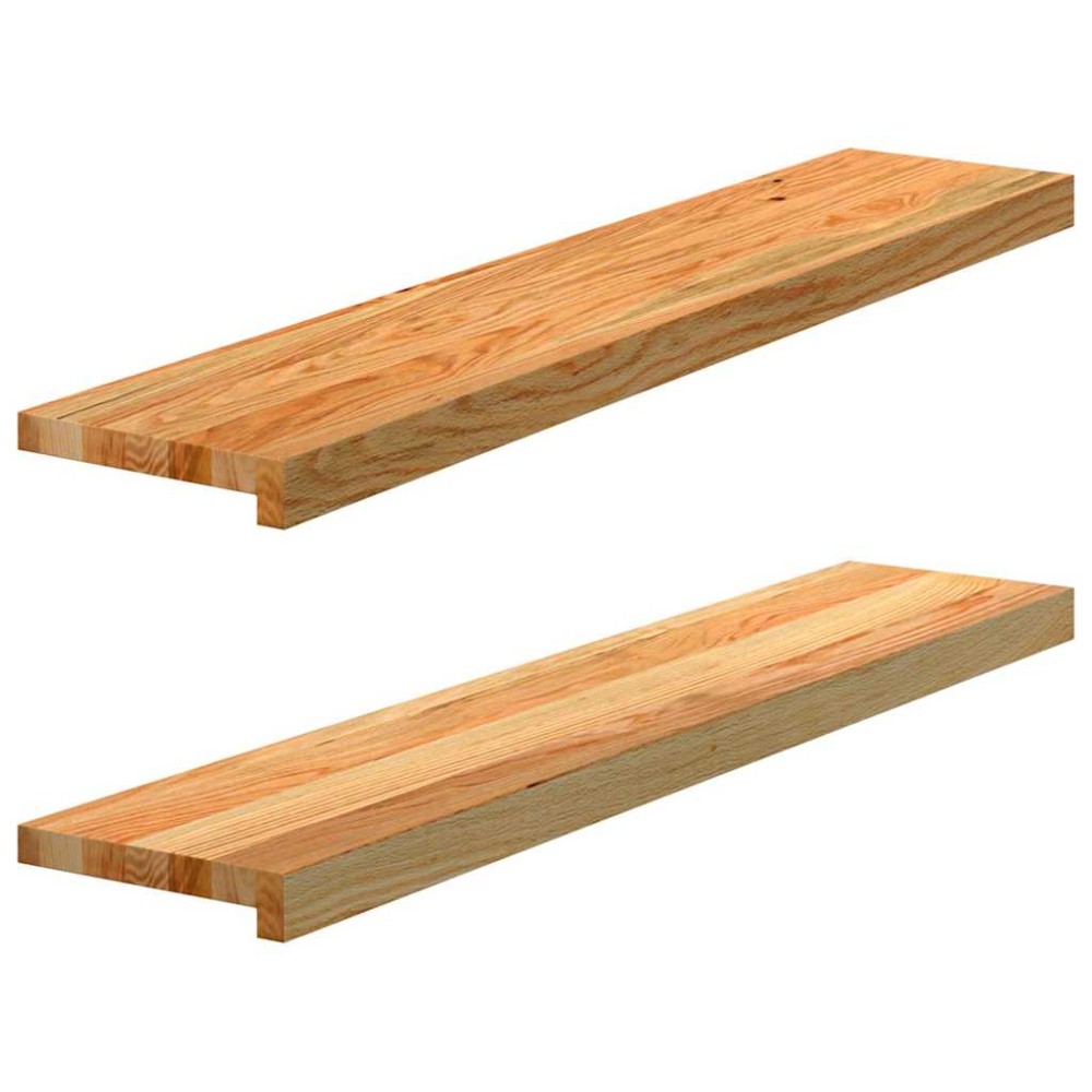vidaXL Pervaz 2 buc lemn masiv de maro deschis 100x20x2 cm