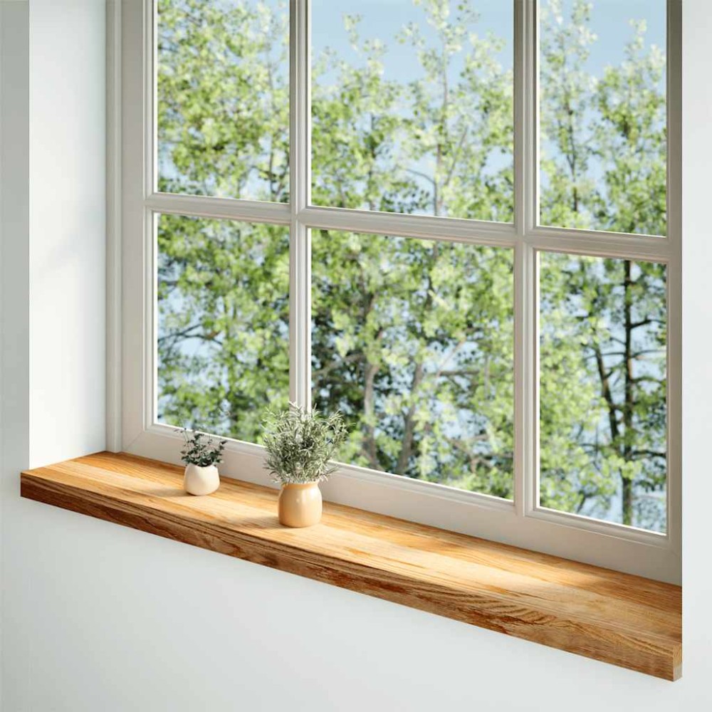vidaXL Pervaz 2 buc lemn masiv de maro deschis 140x20x2 cm