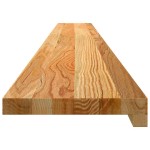 vidaXL Pervaz 2 buc lemn masiv de maro deschis 160x20x2 cm