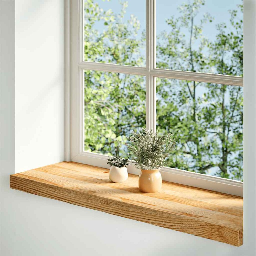 vidaXL Pervaz 2 buc lemn masiv de maro deschis 90x25x2 cm