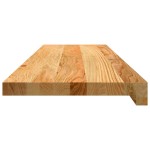 vidaXL Pervaz 2 buc lemn masiv de maro deschis 90x25x2 cm