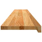 vidaXL Pervaz 2 buc lemn masiv de maro deschis 140x25x2 cm